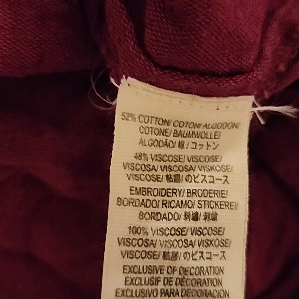 Free People Bohemian Burgundy Embroidered Dress